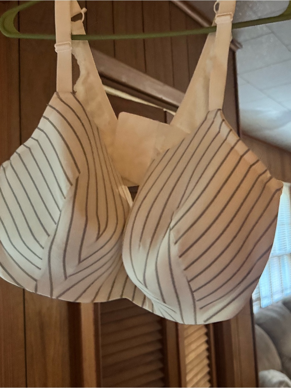Lane Bryant Striped Cream Supportive Women's Bra 42G CACIQUE